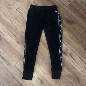 PINK, Black/White High Waisted Joggers